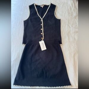 Skies Are Blue Black and Cream Skirt Set